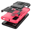 For Alcatel 3L (2021) Tire Texture Shockproof TPU+PC Protective Case with Holder(Pink)