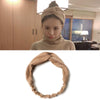 Women Temperament Knitting Cross Shape Hair Band(Khaki)