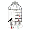 Birdcage Shape Ear Stud Earrings Bracelet Pendant Necklace Jewelry Display Storage Rack(Black)