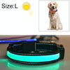 USB Rechargeable LED Dog Collar, Green, L (50-60cm)