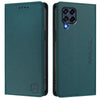 For Samsung Galaxy M53 5G RC01 Dual-Folded Magnetic Suction RFID Leather Phone Case(Dark Green)