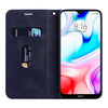 For Xiaomi Redmi 8 Frosted Business Magnetic Horizontal Flip PU Leather Case with Holder & Card Slot & Lanyard(Black)