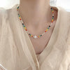 Colorful Beaded Smiley Necklace Womens Clavicle Chain, Style: Elastic Rope Style
