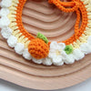 Hand-Knitted Pet Scarf, Gardenia Tangerine (M) - Cat & Dog Collar
