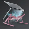 C9 Pro RGB Ambient Light Foldable Fan Cooling Laptop Aluminum Alloy Heightening Stand, Color: Pink