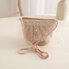Children Straw Beach Bag Coin Purse Sundries Bag(Pink)