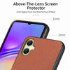 For Samsung Galaxy A04e / F04 / M04 Twill Fabric Leather Skin Back Phone Case(Brown)