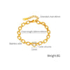 OPK GS1529 Stainless Steel Heart With Zirconia Bracelet, Color: Gold