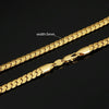 2 PCS 5mm Full Sideways Gold Plated Necklace Fashion Jewelry, Specification: 16 inch (40cm)