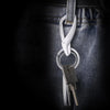 JOBON ZB-197 Car Waist Hanging Keychain Double Ring Metal Keychain(Black)