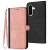For Samsung Galaxy A36 5G Side Buckle Double Fold Hand Strap Leather Phone Case(Pink)