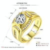 Fashion Businessman 18K White Gold Plated + AAA Zircon Men Diamond Ring, Size: 12, Diameter: 21.4mm, Perimeter: 67.2mm
