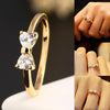 3 PCS Women Fashion Crystal Bowknot Cubic Zirconia Rings(gold)