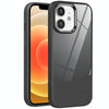 For iPhone 12 Litchi Texture TPU Hybrid Acrylic Phone Case(Black)