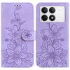 For Xiaomi Redmi K70 / K70 Pro Lily Embossed Leather Phone Case(Purple)