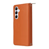 For Samsung Galaxy A55 Nine-card Slots Zipper Wallet Bag Leather Phone Case(Brown)