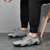 Spring And Summer Men Casual Breathable Peas Shoes Leather Pigskin Lazy Sneakers, Size: 41(Gray)