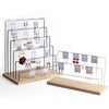 Wooden Base Iron Multi-Layer Earrings Storage Display Rack Can Hang Jewelry Display Shelf, Style: 5 Layers (White)