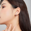 S925 Sterling Silver Simple Black White Ear Studs Women Earrings