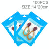 100pcs 1420cm HD Transparent Window Phone Case Decoration Sealed Bag(Sky Blue)