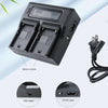 LCD Display Dual Channel Battery Charger with USB Port for Sony NP-F990/NP-F550/NP-F550 Battery, US Plug (Black)