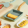 Tamagoyaki Mini Nonstick Pan Flat-Bottomed Breakfast Pan, Style:Long-shaped(Green)