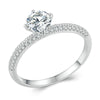 MSR008 Sterling Silver S925 Sparkling Moissanite Ring Zirconia White Gold Plated Jewellery(No.8)