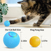 C2 Self-Rolling Cat Toy Ball, 5.5cm, Blue, USB Rechargeable, LED Light