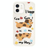 For iPhone 12 Skin Feeling Jelly TPU Hybrid PC Phone Case(Happy Dog ??White)