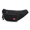 FUXI Pockets Casual Travel Cashier Messenger Chest Bag(Y002 Black)