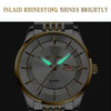 BINBOND B2077 30M Waterproof Quartz Luminous Watch Butterfly Buckle Men's Steel Belt Watch(Full-gold-Gold)