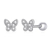 S925 Sterling Silver Simple Butterfly Ear Studs Women Earrings
