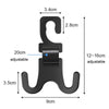 Car Electrical Bike Dual Hooks Stroller Portable Multi-Purpose Pole Hangers(Black)