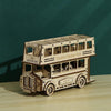 Double Decker Bus 3D Wooden Puzzle Toys DIY Handmade Ornaments