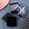 10 PCS Bowknot Jewelry Gift Box Square Jewelry Paper Packaging Box, Specification: 8x8x4.5cm(Dark Blue)