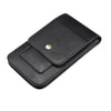 Lambskin Texture Men Phone Universal Double Lattice Waist Bag Leather Case, Size:S(Black)