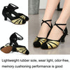 Soft Bottom Female Latin Dance Shoes Summer Sandals, Size: 39(5cm Black Gold)