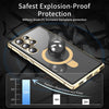 For Samsung Galaxy S25 Ultra 5G MagSafe Magnetic HD Frosted Tempered Glass Holder Phone Case(Gold)