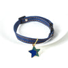 Cowboy Cat Dog Collar, Small 16-32cm, Blue Denim, Star
