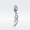 S925 Sterling Silver 26 English Letter Pendant DIY Bracelet Necklace Accessories, Style:I