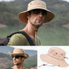 Outdoor Sun Hat Hiking Big Brim Breathable Sunscreen Fisherman Hat(Beige)