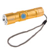 White Light Retractable Flashlight, Cree Q5 LED 3-Mode with Lanyard(Gold)