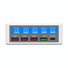 618 QC3.0 + PD20W + 3 x USB Ports Charger with Smart LCD Display, EU Plug (White)