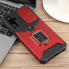 For Samsung Galaxy A16 5G / 4G Camera Shield Card Slot PC Hybrid TPU Phone Case(Red)
