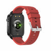 F100 1.7 inch HD Square Screen TPU Strap Smart Watch Supports Body Temperature Monitoring/Blood Oxygen Monitoring(Red)