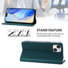 For iPhone 13 mini RC01 Dual-Folded Magnetic Suction RFID Leather Phone Case(Dark Green)