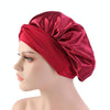 TJM-301-1 Faux Silk Adjustable Stretch Wide-Brimmed Night Hat Satin Ribbon Round Hat Shower Cap Hair Care Hat, Size: Free Size(Purple)