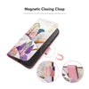 For Samsung Galaxy S25+ / S24+ 5G ENKAY Painted Leather Phone Case with Card Slots  Holder(Ocean Marble Pattern)