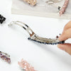 Fashion Girls Headwear Crystal Rhinestone Elastic Hair Clip Hair Accessories(White)