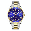 OCHSTIN 7019A Multifunctional Quartz Waterproof Luminous Steel Strap Men Watch(Blue+Gold)